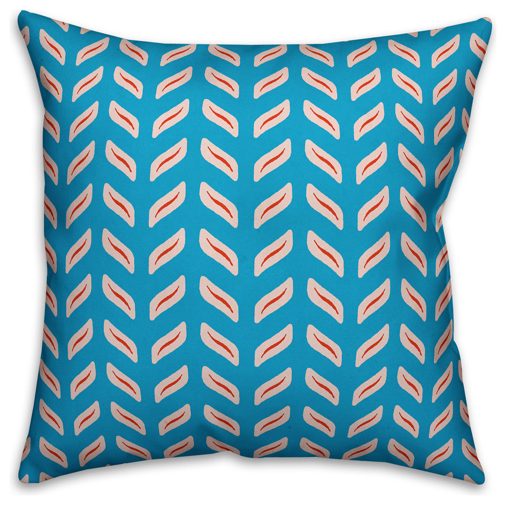 Tire Track Pattern, Blue Throw Pillow Cover, 18"x18"