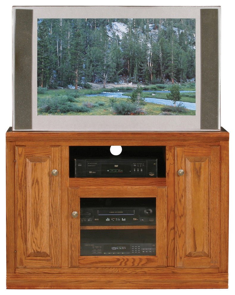 Classic Oak Thin 45.5" Tall TV Cart, Iron Ore Oak