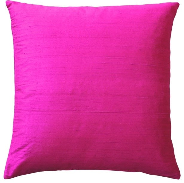 Pillow Decor Sankara Silk Throw Pillows 18"x18", Fuschsia Pink