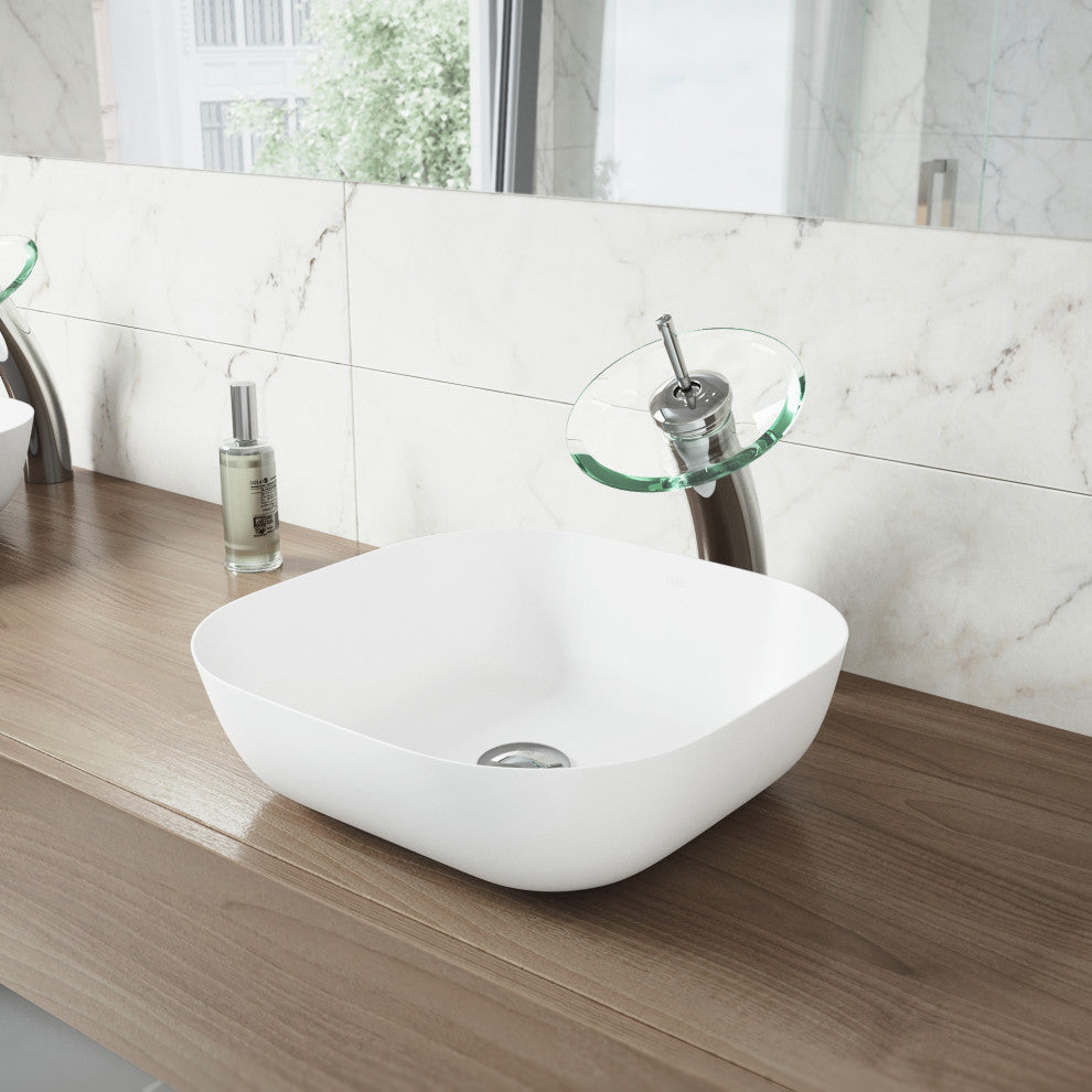 VIGO Waterfall 12" H Single Handle Single Hole Bathroom Vessel Faucet, Chrome