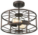 CHLOE Lighting IRONCLAD 2-Light Rubbed Bronze Ceiling Fixture 14"