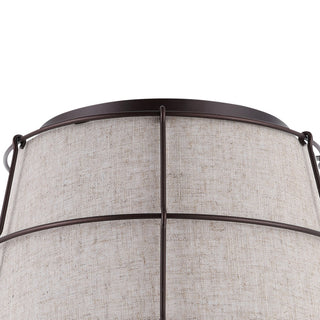 Silas 14" 2-Light Rustic Farmhouse Iron LED Flush Mount, Oil Rubbed Bronze