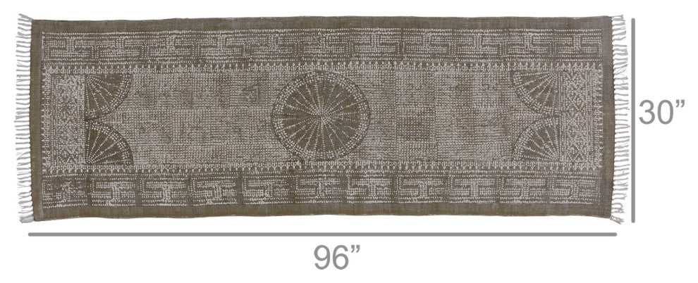 8' Brown Dhurrie Runner Rug
