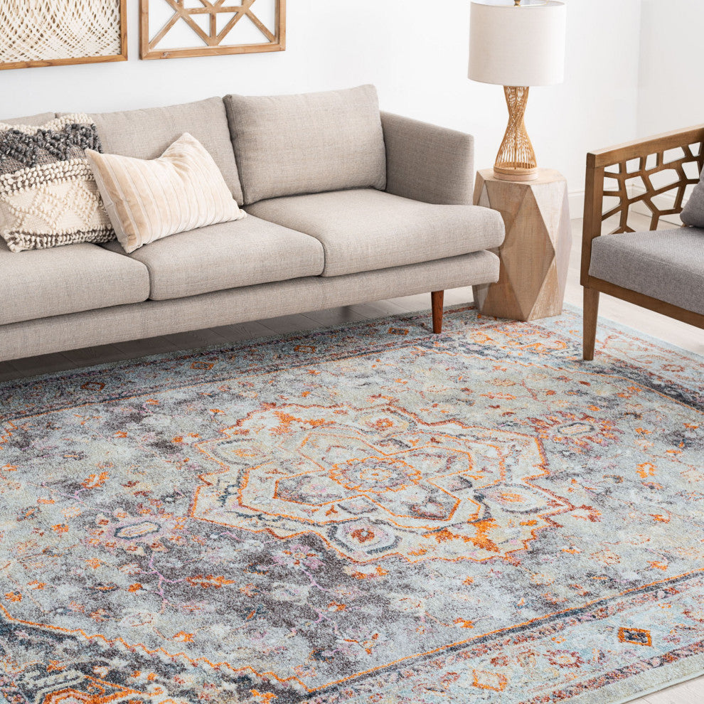 Kinsley Traditional Oriental Gray Rectangle Area Rug, 10'6''x14'6''