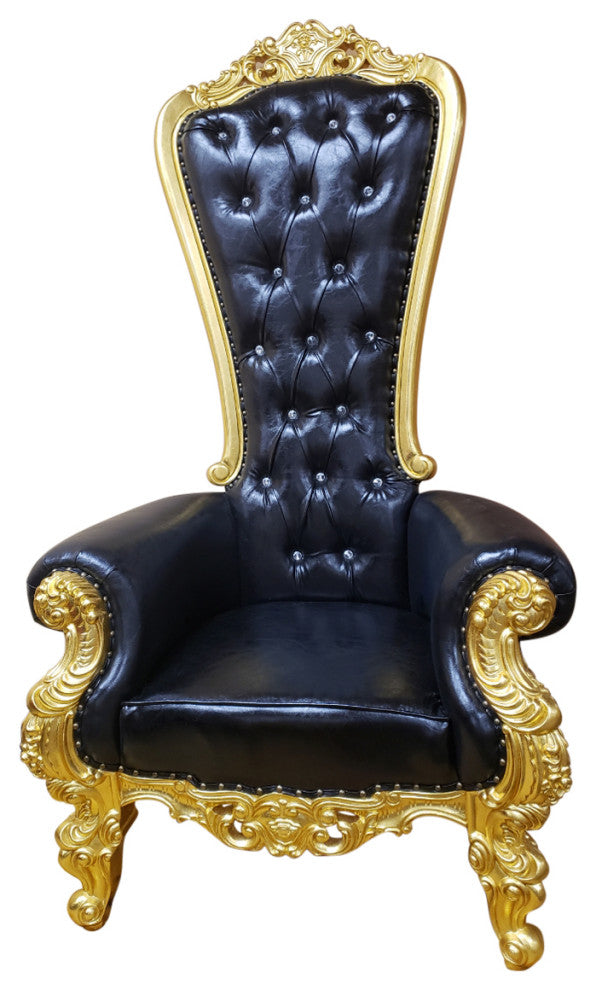 Kyrie King Throne Chair, Black