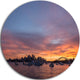 Ferry In Sydney Harbor At Sunset, Landscape Round Wall Art, 36"