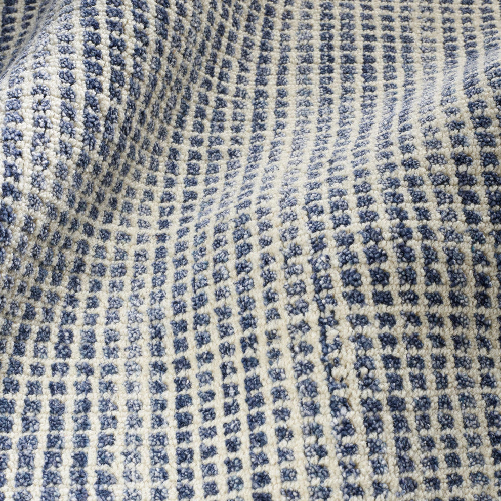 Dash & Albert Homer Blue Hand Loom Knotted Wool/Viscose Rug, Blue, 3' x 5'