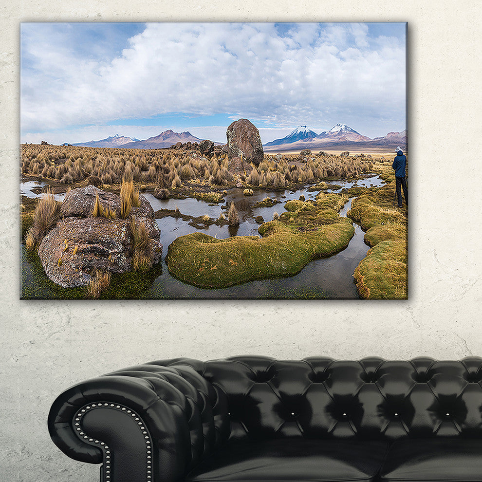 "Bolivia Volcanoes Panoramic View" Landscape Print Wall Art, 40"x20"