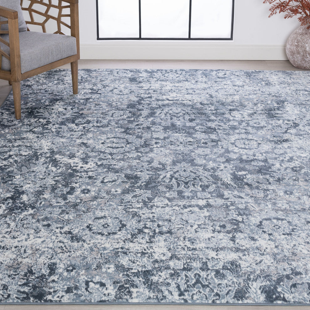 Henderson Transitional Floral Blue Rectangle Area Rug, 5'' x 7''