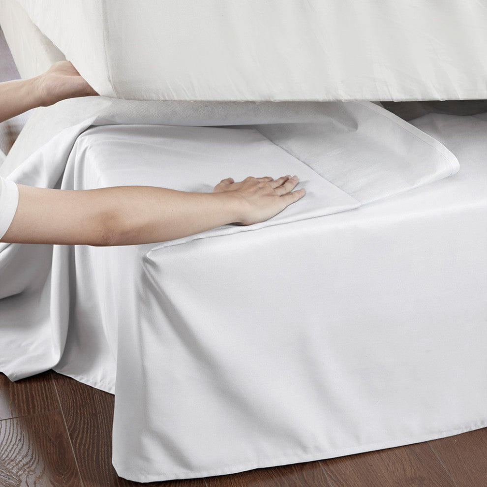 Madison Park Simple Fit Wrap Around Adjustable Bedskirt, White