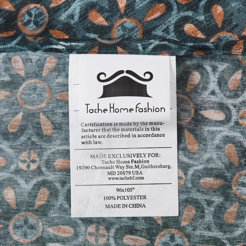 Tache Paisley Damask Lattice Floral Flat Top Sheet, Cal King