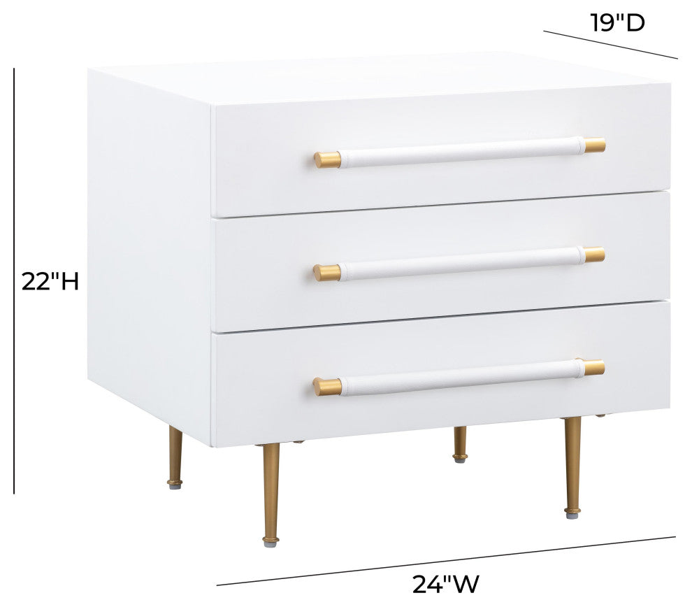 Trident Nightstand, White