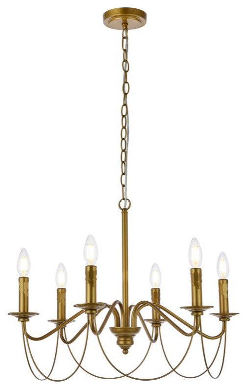 Winston 6-Light Pendant, Brass