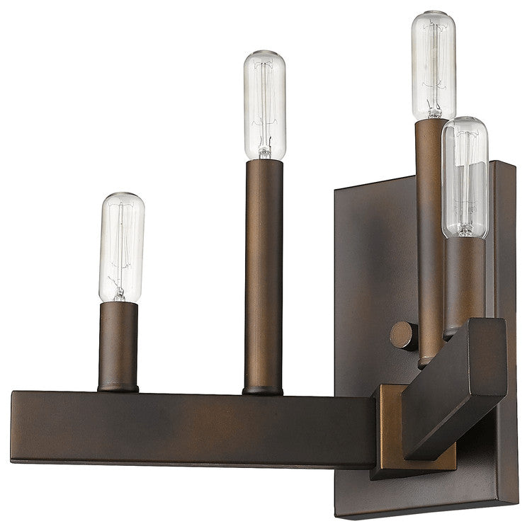Four Light Bronze Metal Vintage Wall Sconce