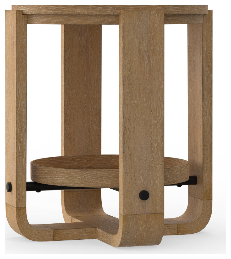 Round End Table With Shelf