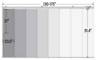 Lizbeth 8-Panel Track Extendable Vertical Blinds 130-175"W