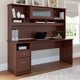 Cabot Computer Desk With Hutch and Drawers, Harvest Cherry