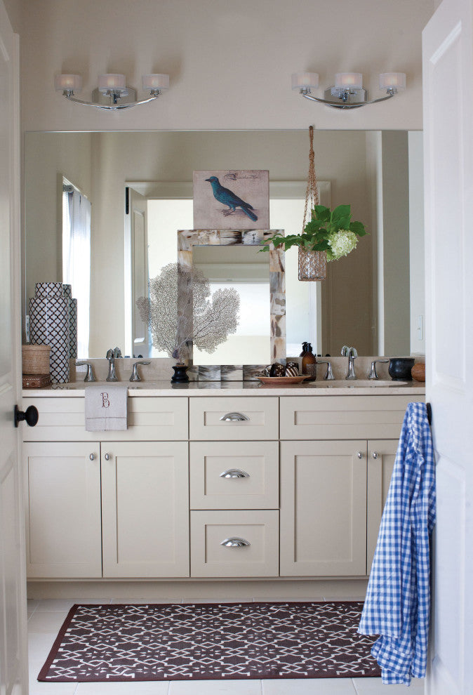 Hinkley Meridian Three Light Vanity, Brushed Nickel