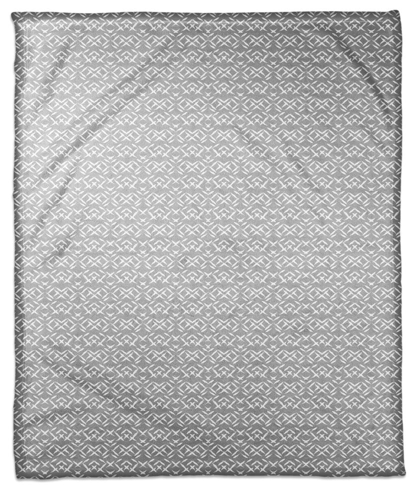 Grey Aztec 50x60 Fleece Blanket