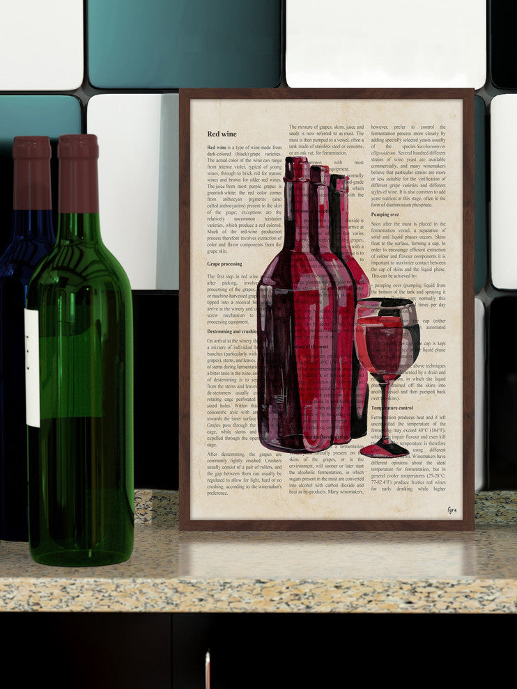 "Red Wine History" Framed Painting Print, 20"x30"