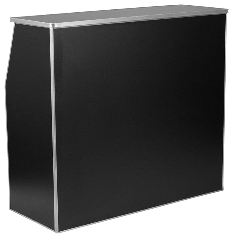 4' Black Laminate Foldable Bar - Portable Event Bar
