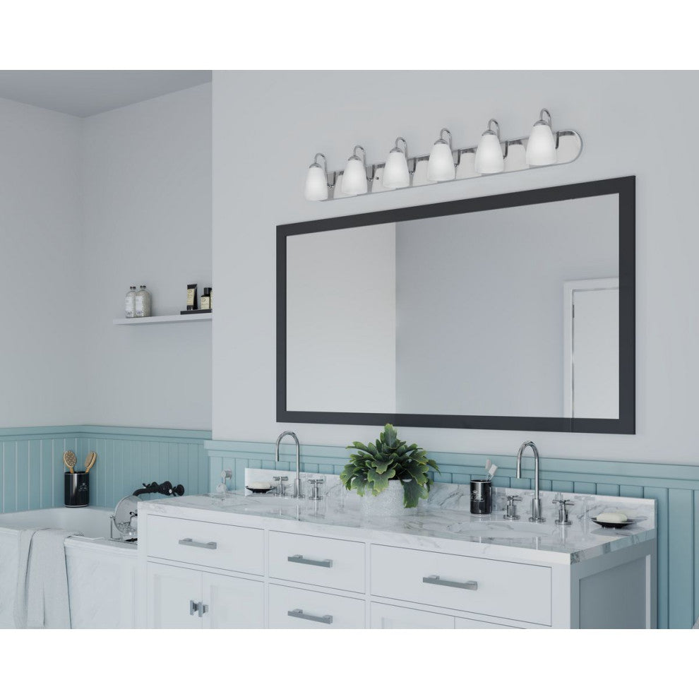 Progress Lighting 6-100W Medium Bath Bracket, Polished Chrome