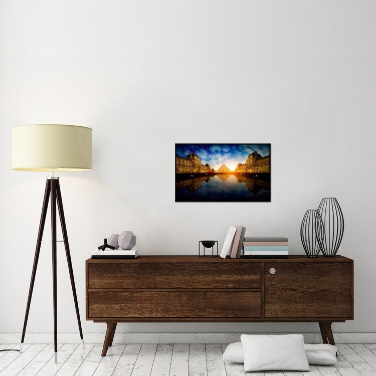 "Le Louvre" Framed Canvas Giclee by Cuomo Massimo, 31x19"
