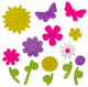 Pink and Purple Flowers Spring Gel Window Clings
