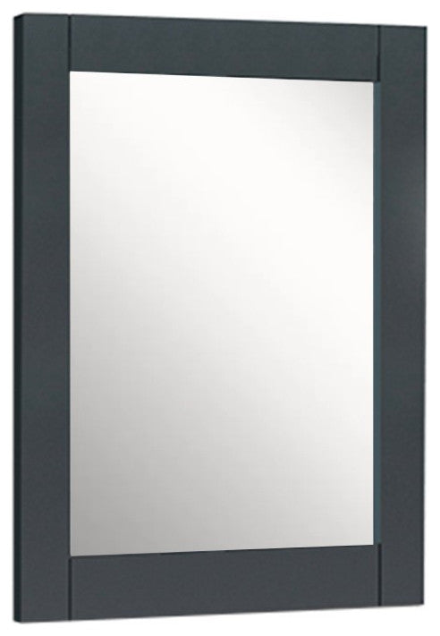 24" Wood Frame Mirror, Dark Gray