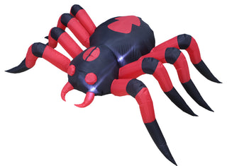 8' Long Inflatable Black Red Spider
