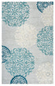 Rizzy Home Dimensions DI2241 Blue Medallion Area Rug, Rectangular 9'x12'