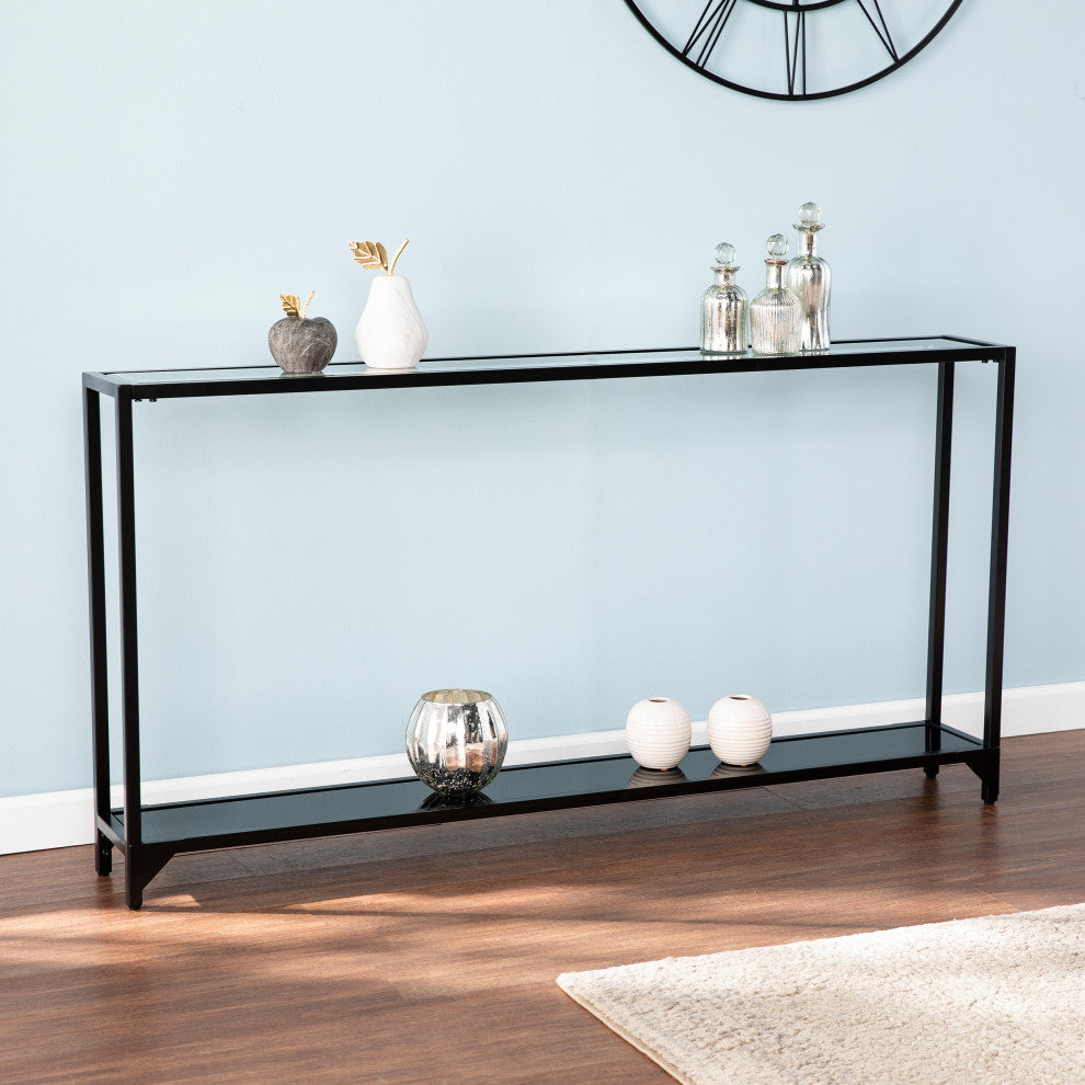 Shirebrook Narrow Metal Console Table - Black