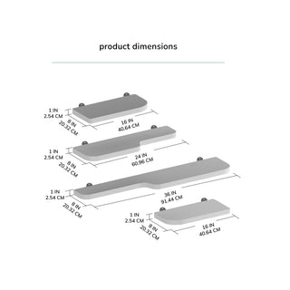Dale Set of 4 Wall Mounted Shelves, Black
