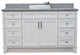 61" Single Sink Vanity, White Finish And Gray Granite And Round Sink
