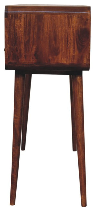 Triple Curved Chestnut Console Table