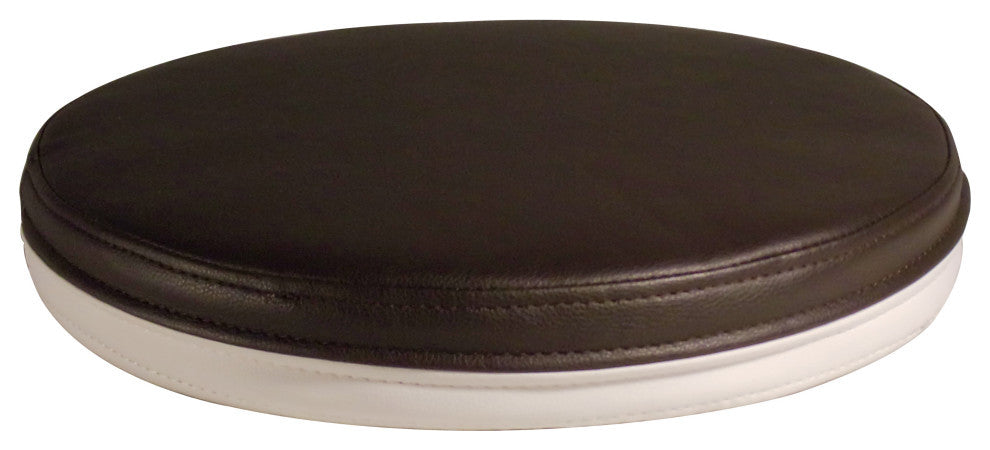 Round Leather Seat Cushion for Stool, Black/White