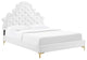 Gwyneth Tufted Performance Velvet Twin Platform Bed, White