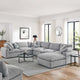 Commix Down Filled Overstuffed Boucle 7-Piece Sectional Sofa, Light Gray