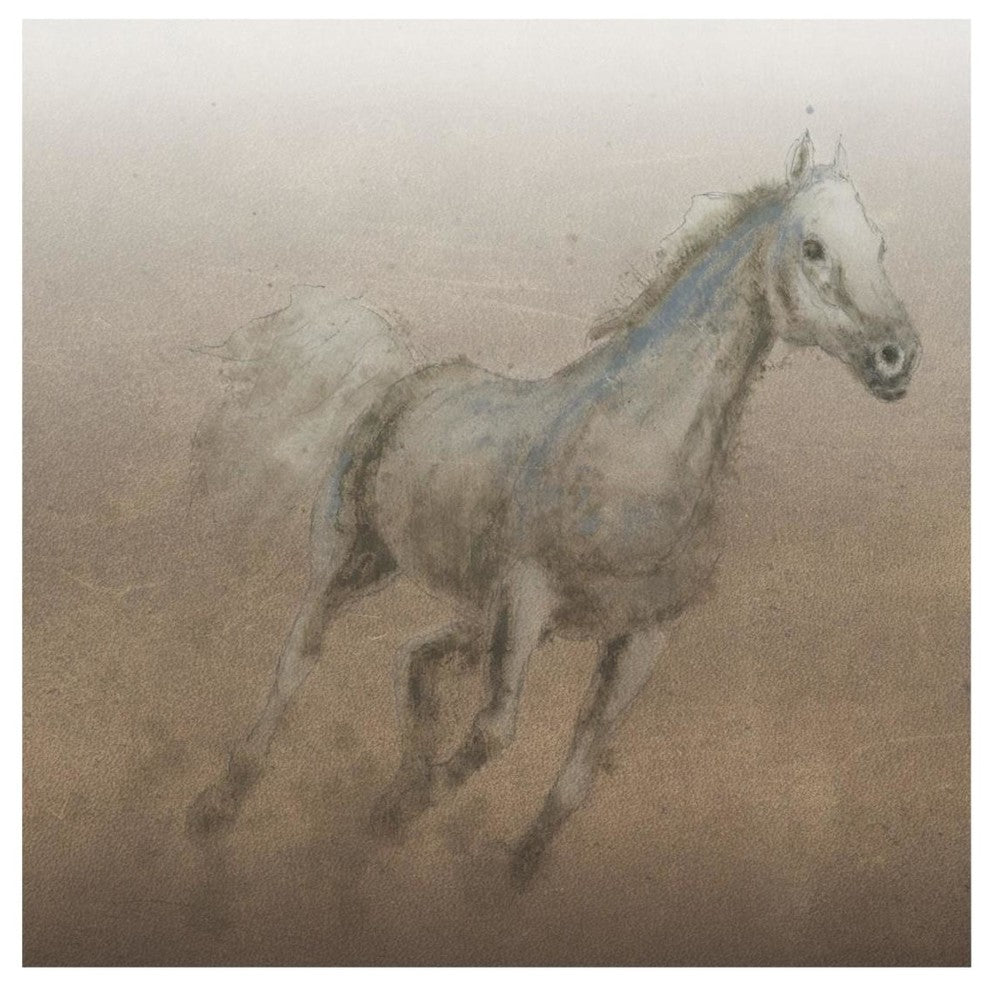 "Stallion I on Leather" Digital Paper Print by James Wiens, 20"x20"