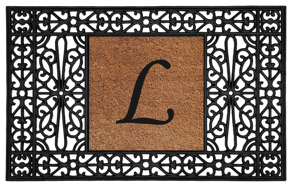 Calloway Mills Duchess Monogram Doormat 30"x48", Letter L