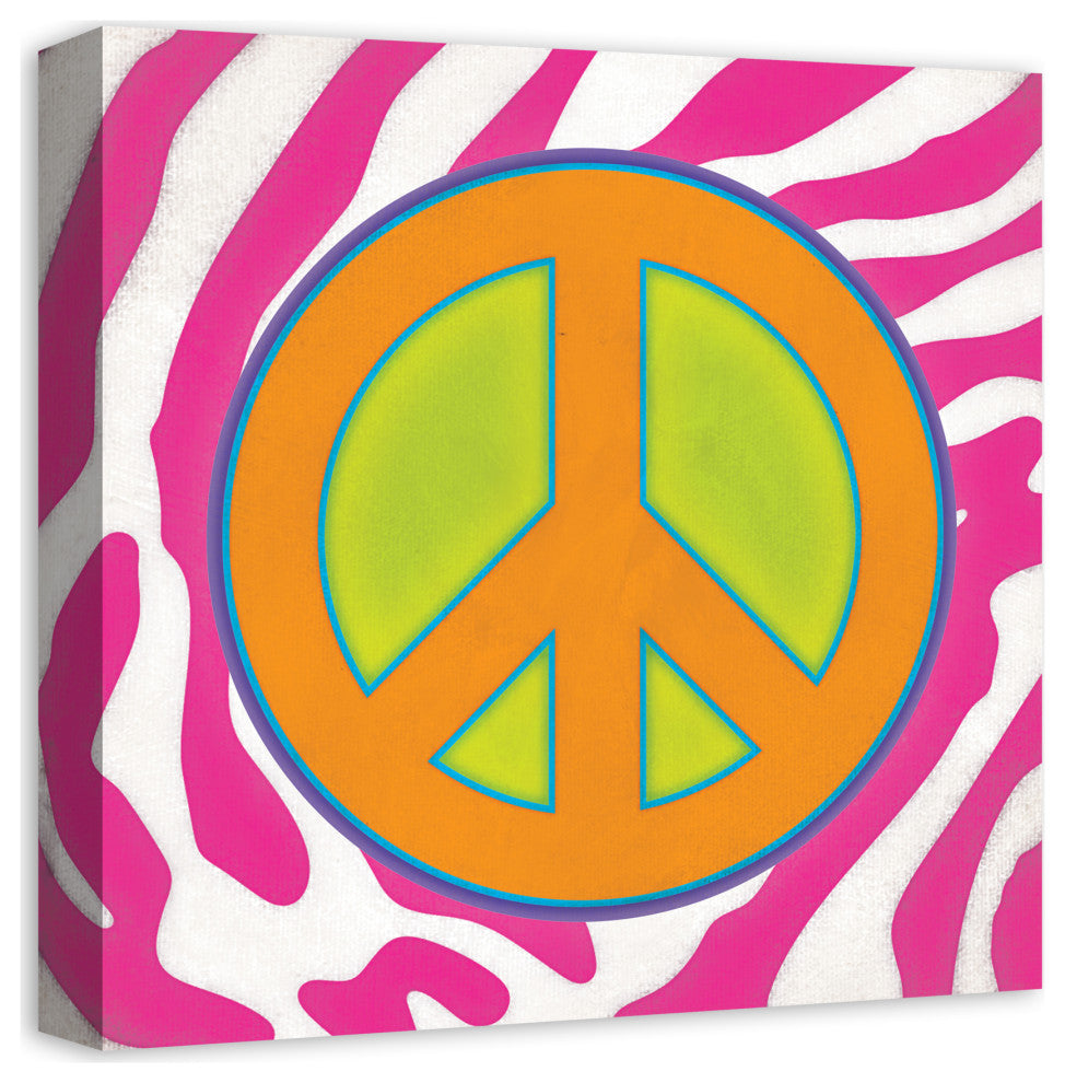 Bright Peace Sign 16x16 Canvas Wall Art