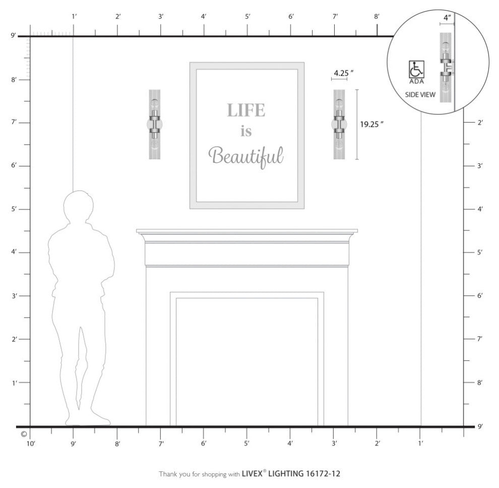 Ludlow 2 Light Satin Brass ADA Vanity Sconce