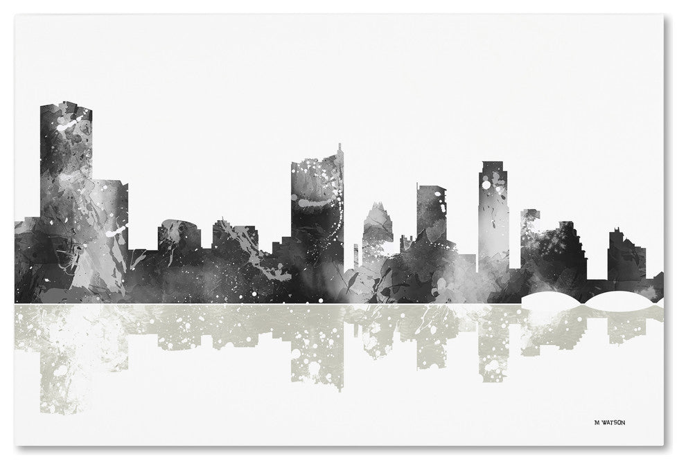 Marlene Watson 'Austin Texas Skyline BG-1' Canvas Art, 30"x47"