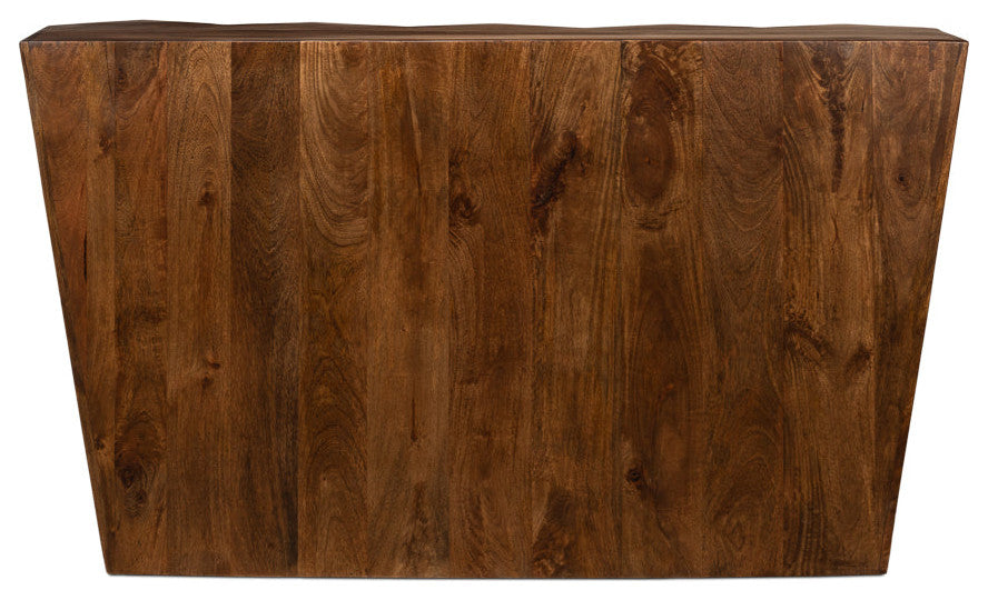 Denali Console Table Carved Solid Wood Natural Finish