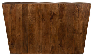 Denali Console Table Carved Solid Wood Natural Finish