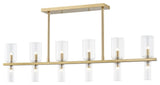 Tabitha 12 Light Island, Aged Brass, Clear