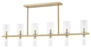 Tabitha 12 Light Island, Aged Brass, Clear