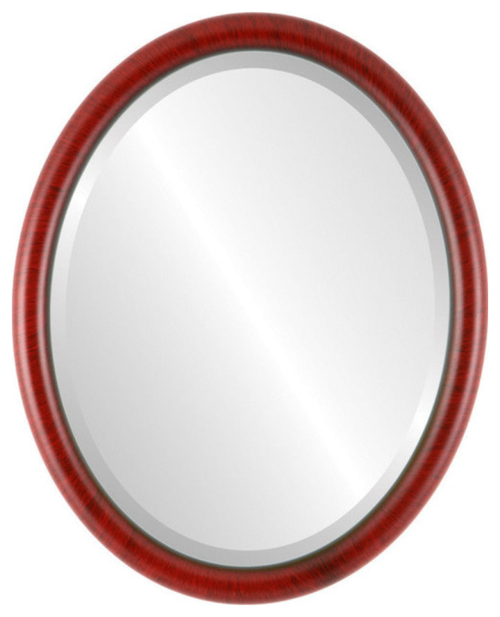 Pasadena Framed Oval Mirror, Vintage Cherry, 17"x21"