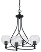 Capri 4-Light Chandelier, Matte Black/Clear Bubble