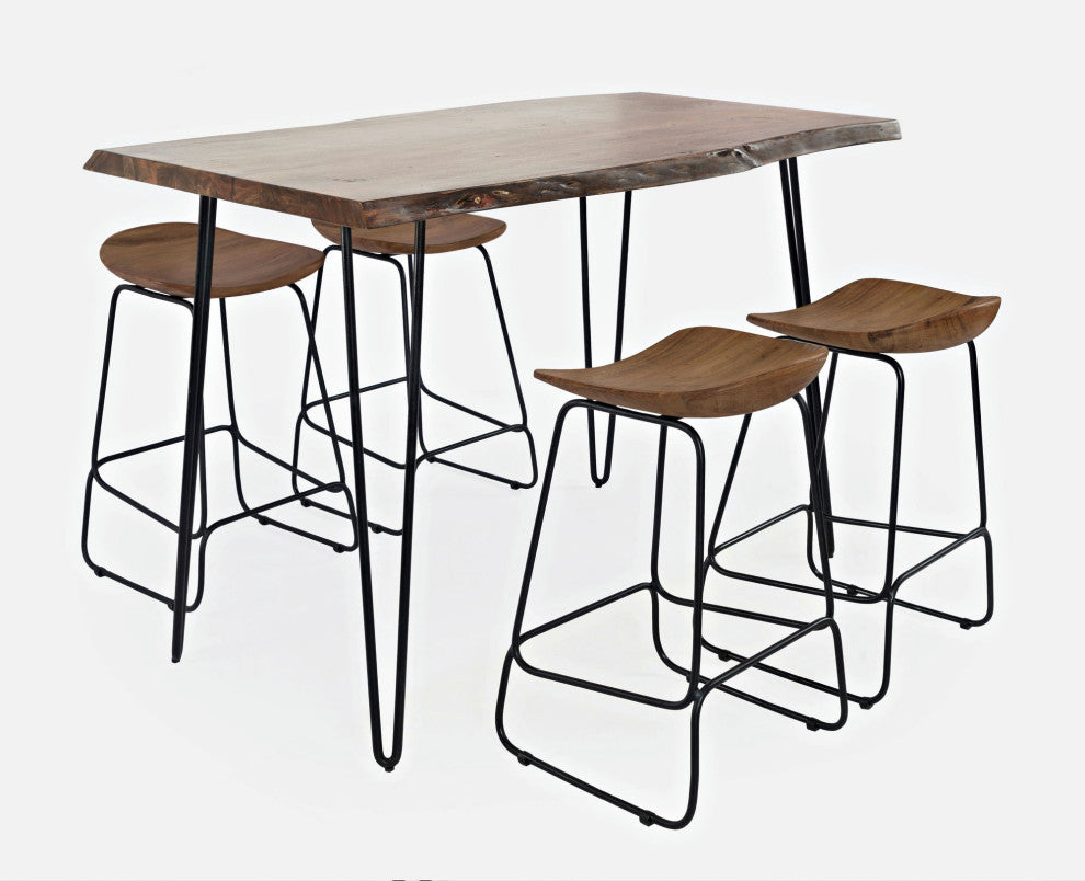 Nature's Edge 52" 5-Piece Counter Height Dining Set with Barstools - Chestnut